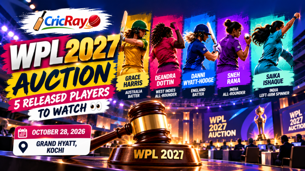 WPL 2027 auction featuring five released players to watch